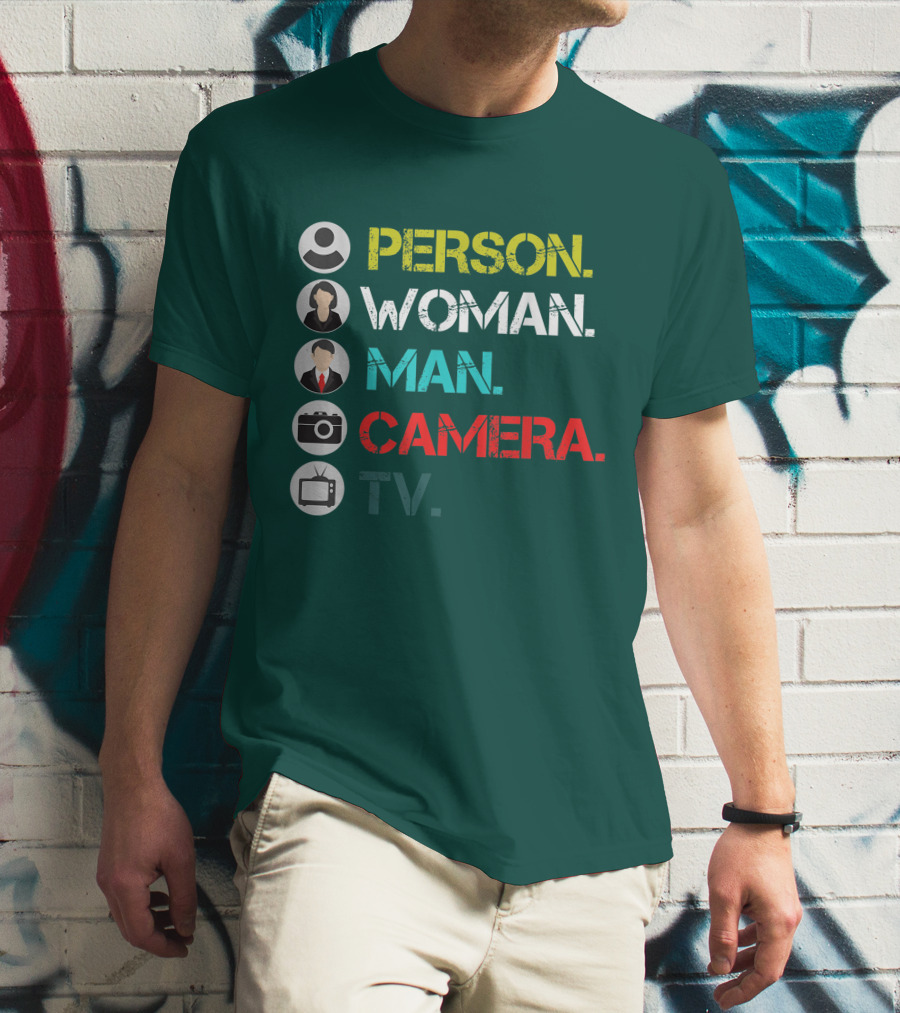 PERSON WOMAN MAN CAMERA TV Circle Icons T-Shirt