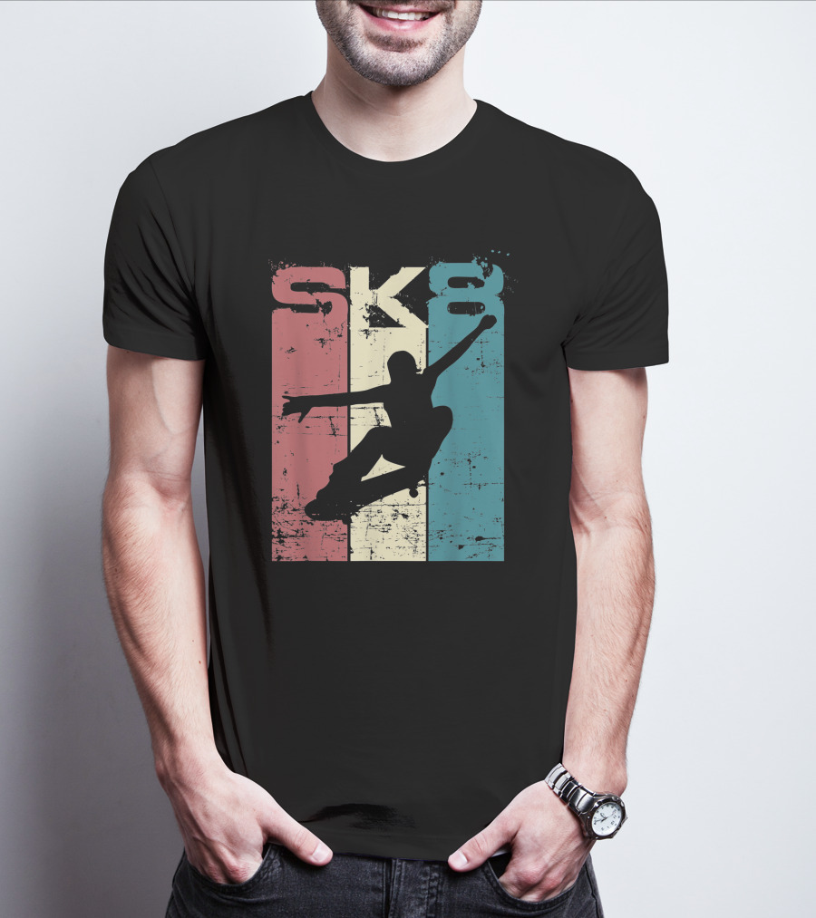 Vintage SK8 Skateboard Lifestyle Retro T-Shirt