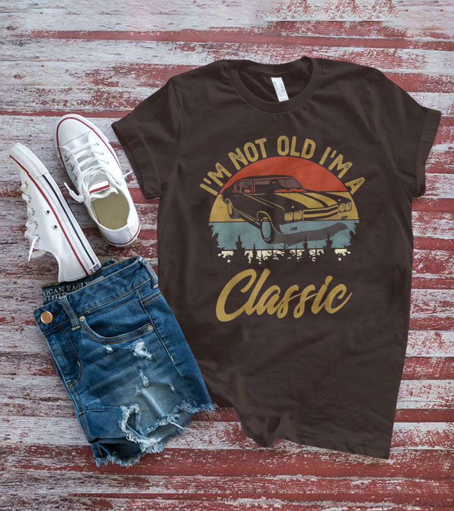 I'm Not Old I'm A Classic Vintage Car Retro Sunset Forest T-Shirt