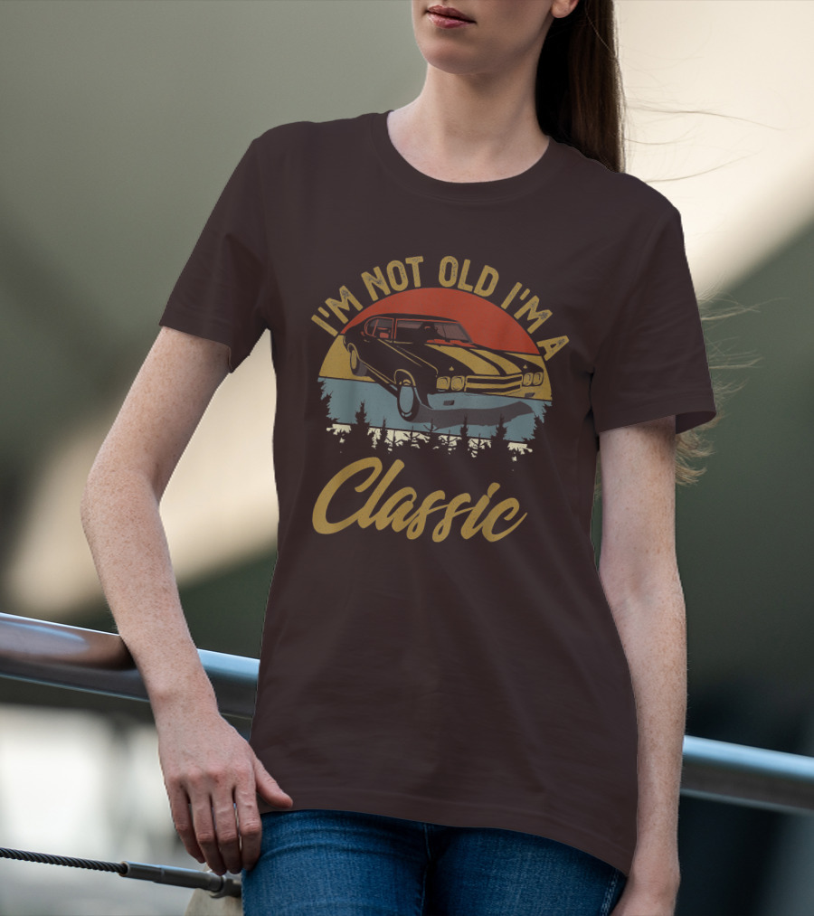 I'm Not Old I'm A Classic Vintage Car Retro Sunset Forest T-Shirt