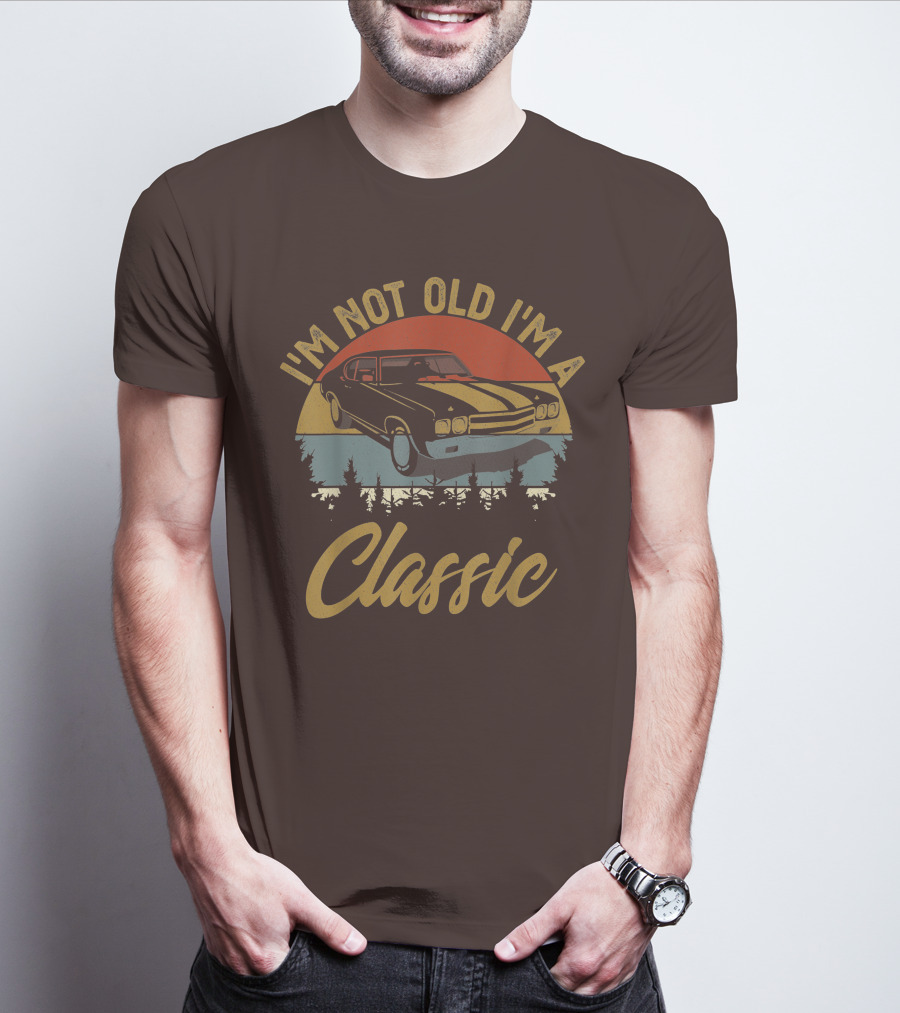 I'm Not Old I'm A Classic Vintage Car Retro Sunset Forest T-Shirt