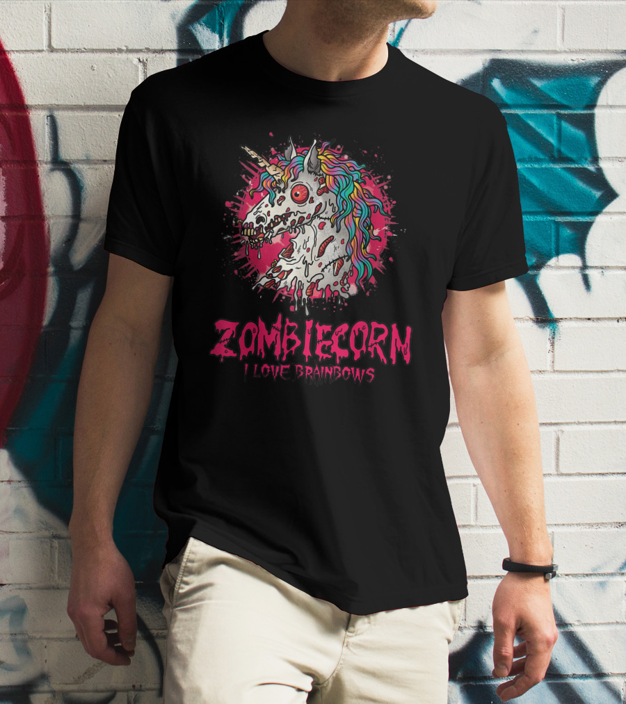 Zombicorn I Love Brainbows Halloween Zombie Unicorn T-Shirt