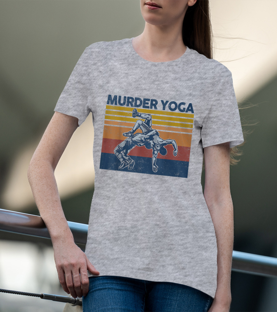 Murder Yoga Funny Vintage Brazilian Jiu Jitsu Wrestling T-Shirt