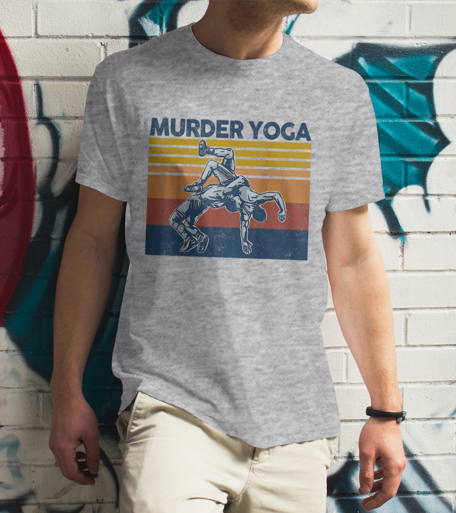 Murder Yoga Funny Vintage Brazilian Jiu Jitsu Wrestling T-Shirt