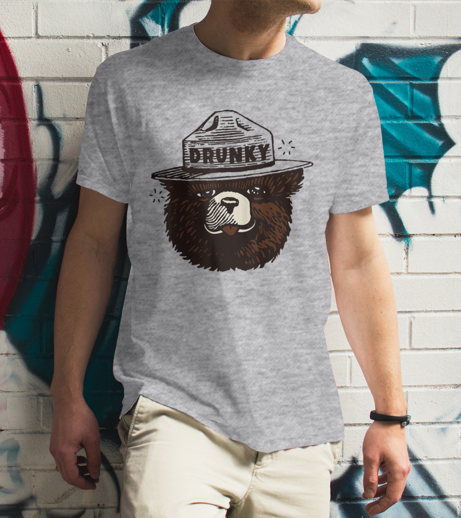 Drunky The Bear With Hat T-Shirt