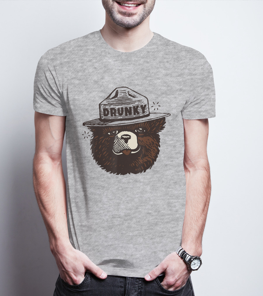 Drunky The Bear With Hat T-Shirt