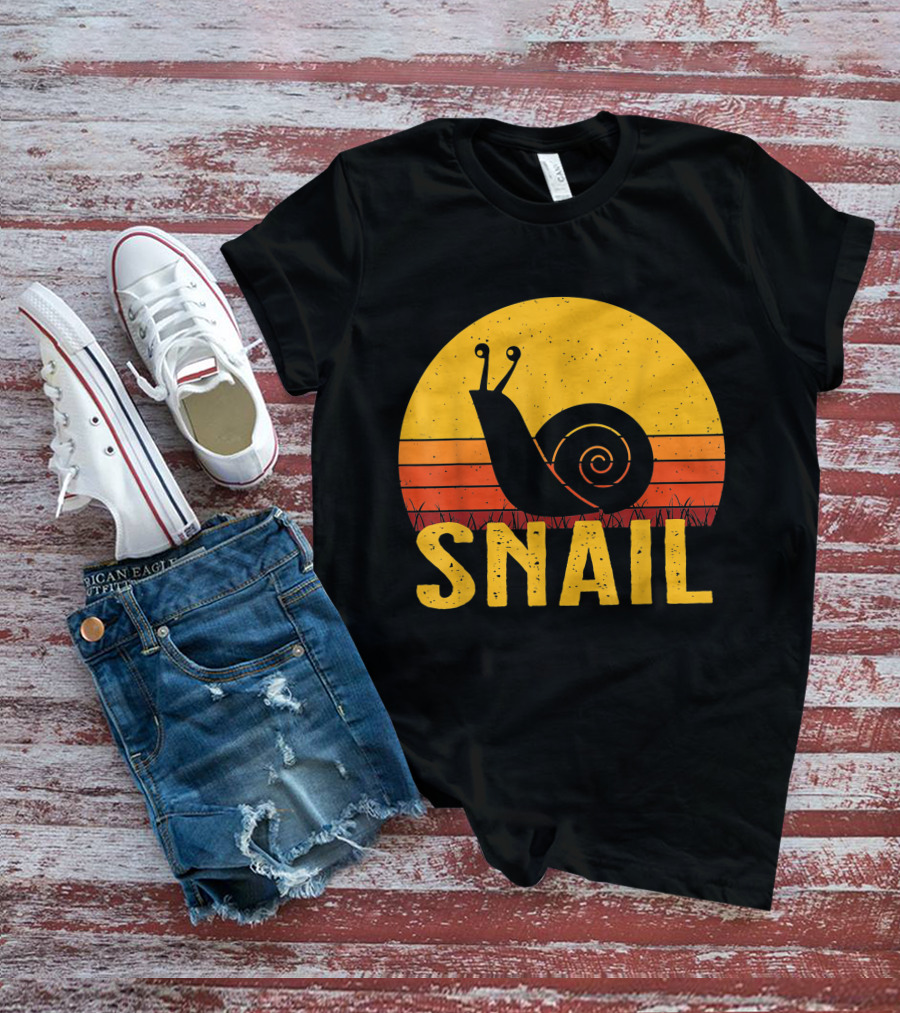 Snail Retro Sunset T-Shirt