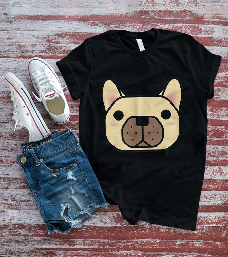 French Bulldog And Friends Cute Cartoon Face T-Shirt