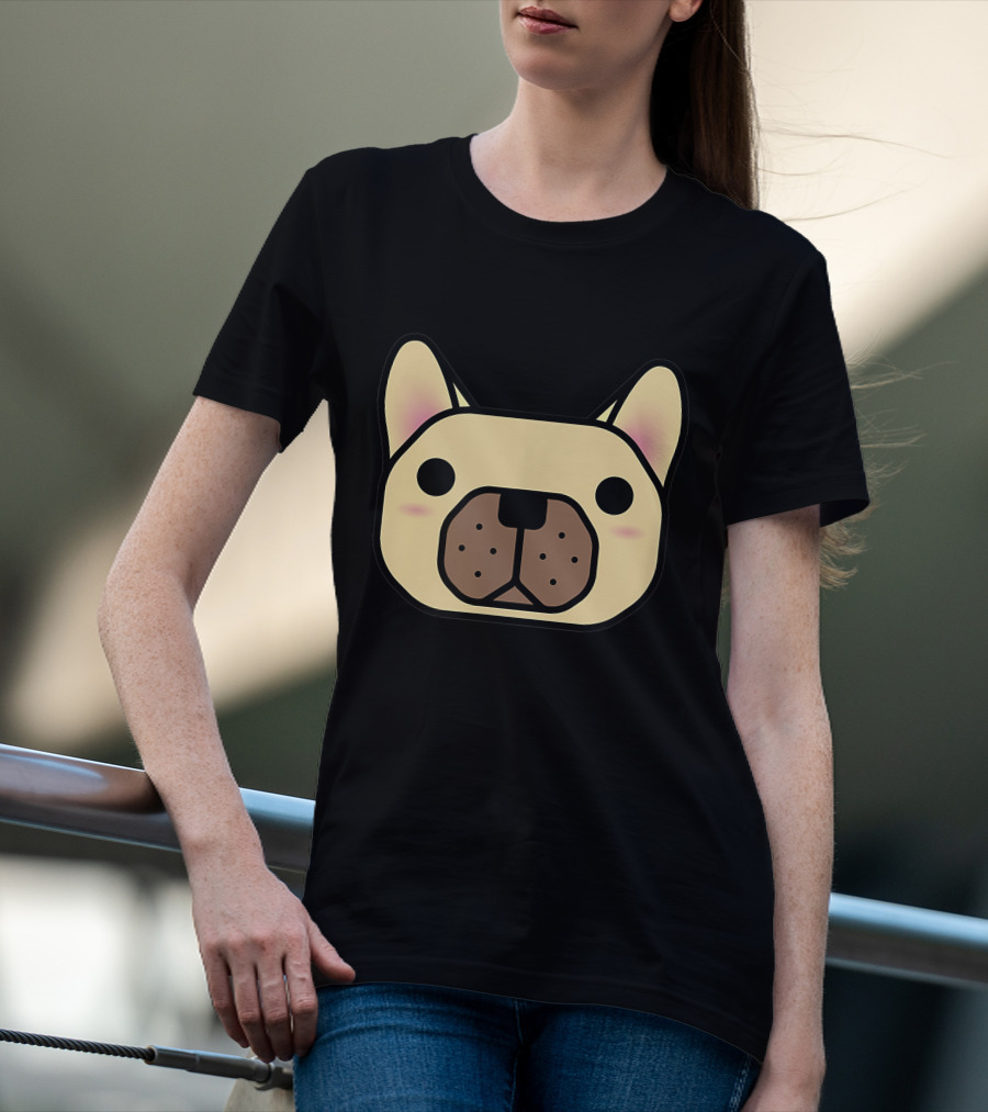 French Bulldog And Friends Cute Cartoon Face T-Shirt