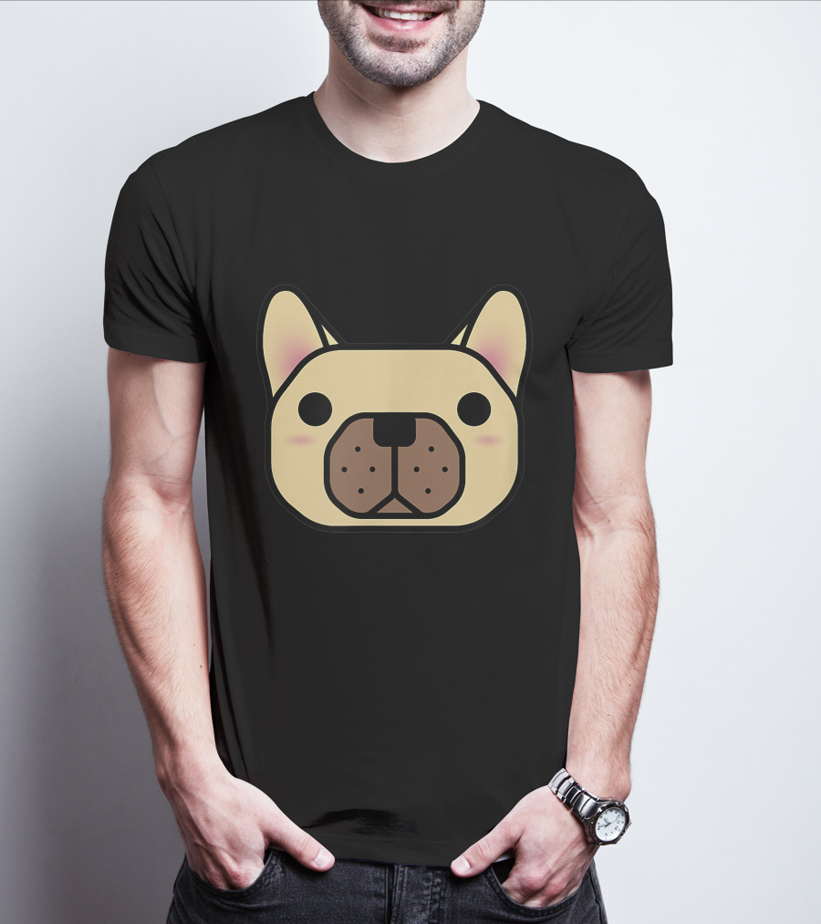 French Bulldog And Friends Cute Cartoon Face T-Shirt