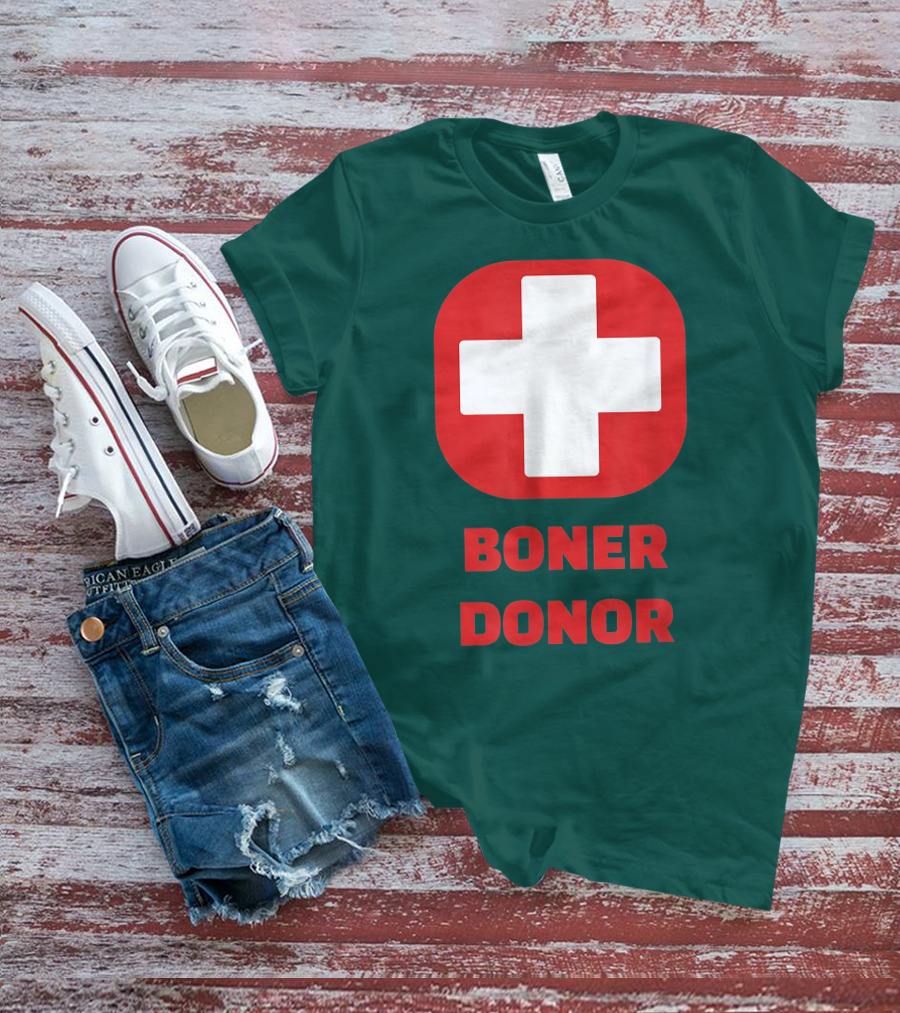 Boner Donor Funny Red Cross T-Shirt