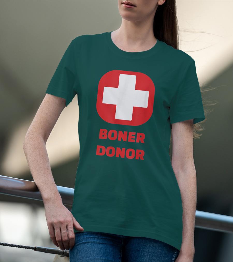 Boner Donor Funny Red Cross T-Shirt