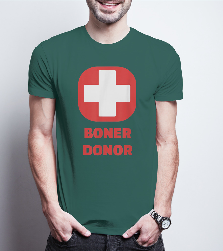 Boner Donor Funny Red Cross T-Shirt