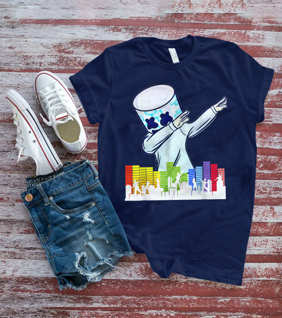 All I Want For Christmas Is Marshmallow DJ Dance Love Mello Dabbing Music Equalizer T-Shirt