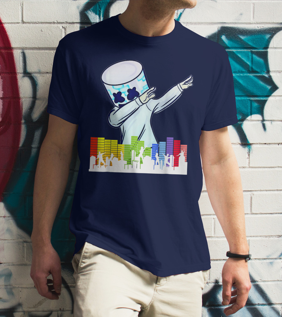 All I Want For Christmas Is Marshmallow DJ Dance Love Mello Dabbing Music Equalizer T-Shirt