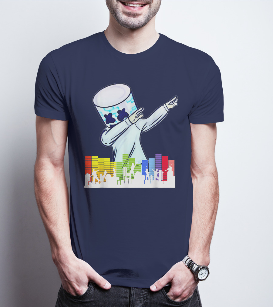 All I Want For Christmas Is Marshmallow DJ Dance Love Mello Dabbing Music Equalizer T-Shirt