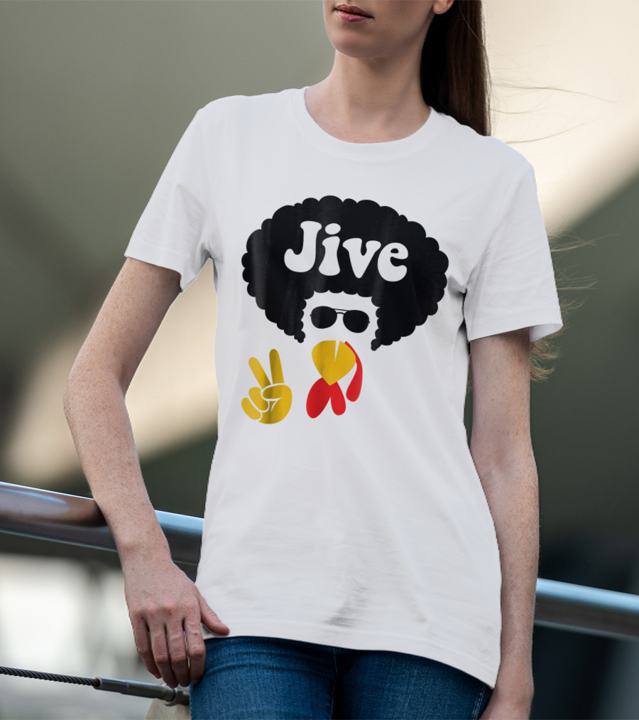 Jive Turkey Face Peace Sign T-Shirt