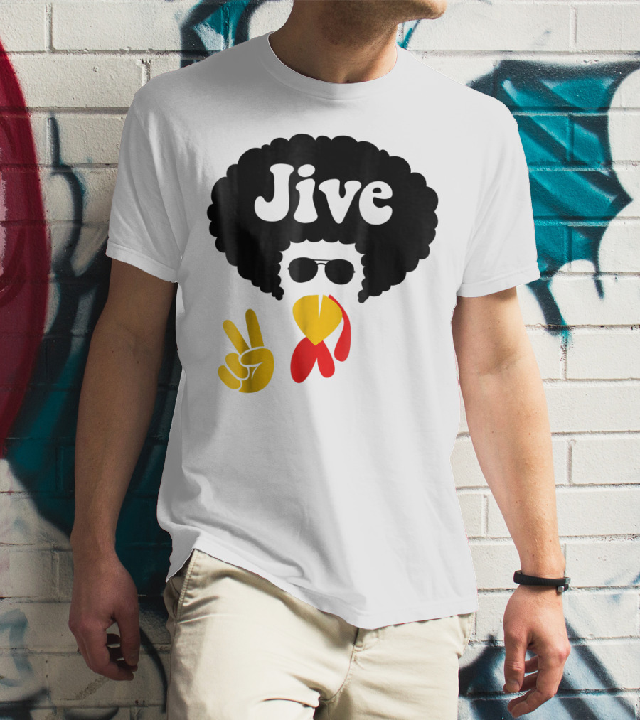 Jive Turkey Face Peace Sign T-Shirt