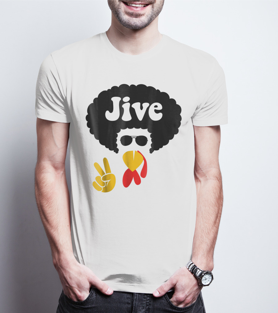 Jive Turkey Face Peace Sign T-Shirt