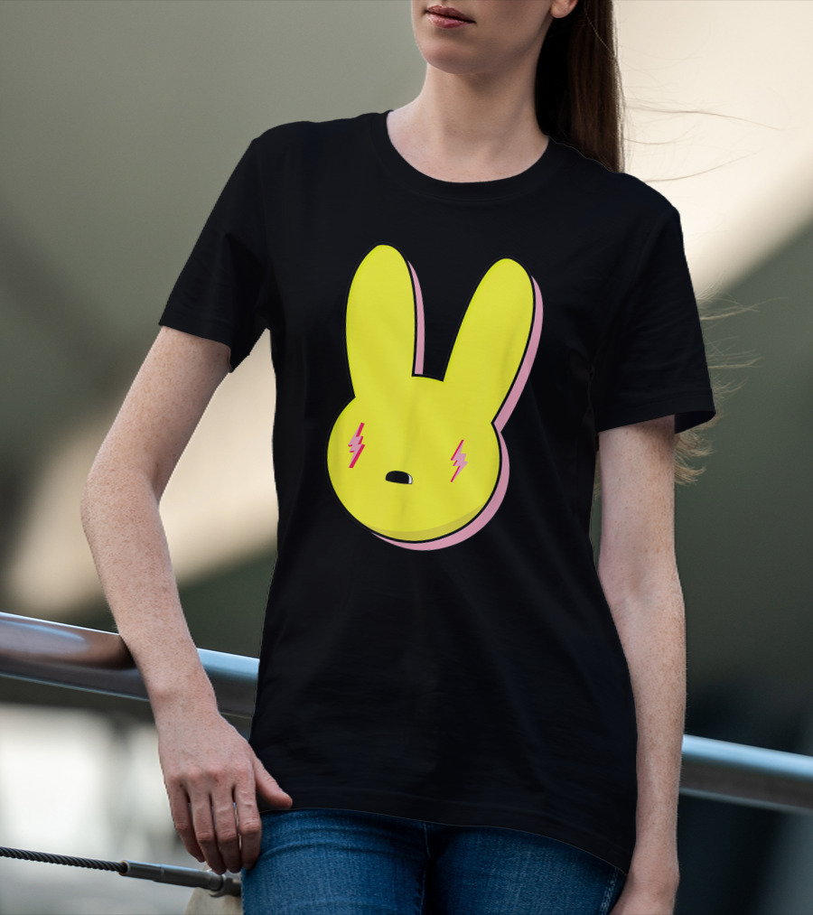 Funny Yellow Rabbit With Lightning Eyes T-Shirt