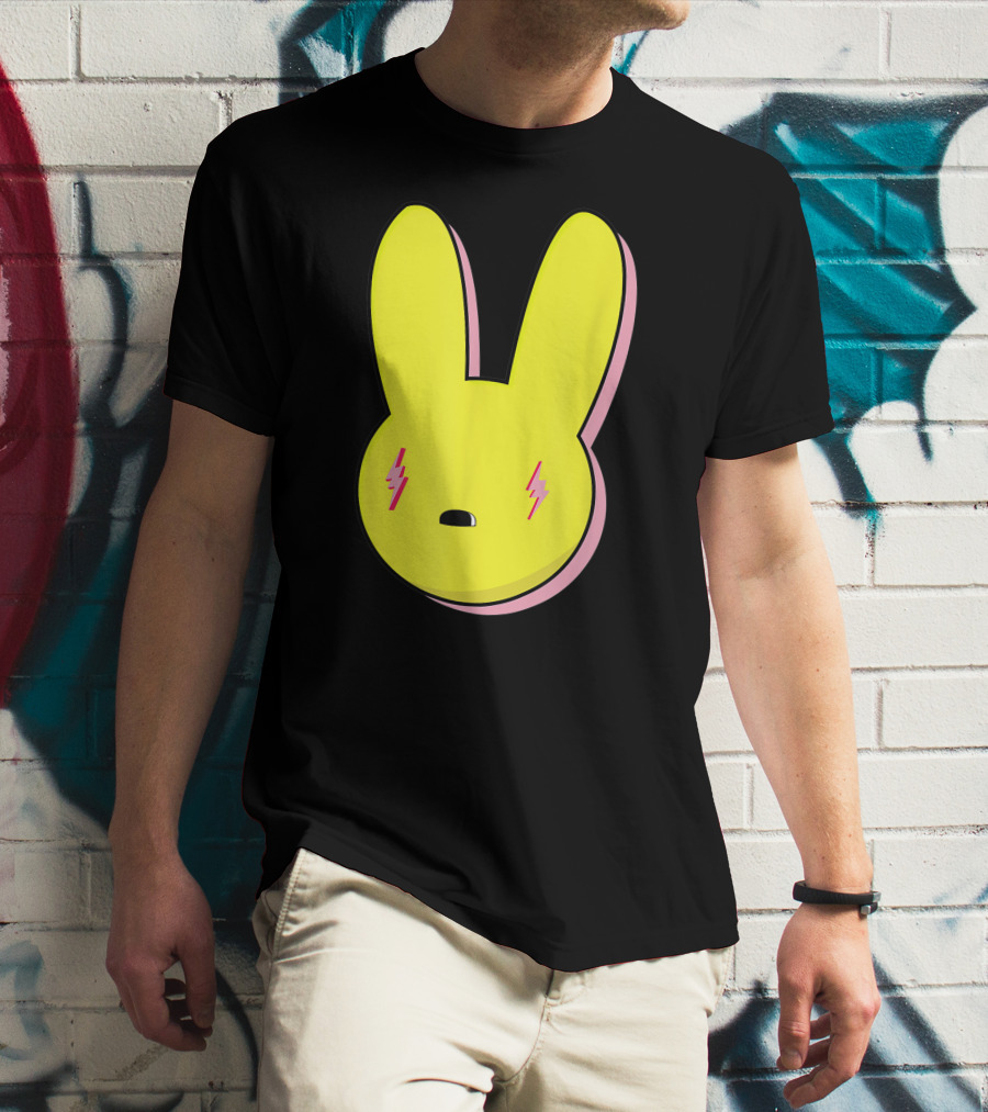Funny Yellow Rabbit With Lightning Eyes T-Shirt