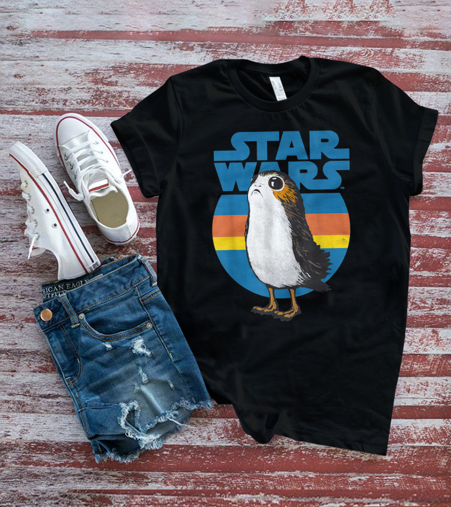 Star Wars Porg Retro Stripes T-Shirt