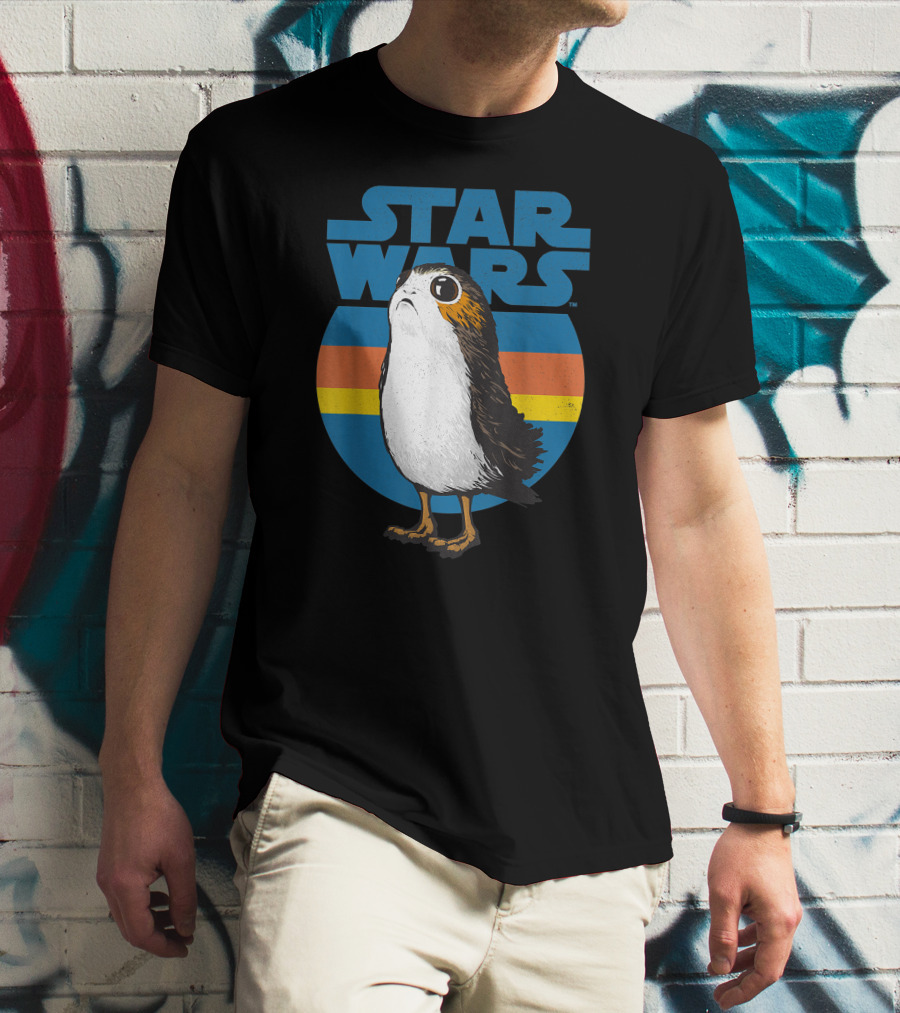 Star Wars Porg Retro Stripes T-Shirt