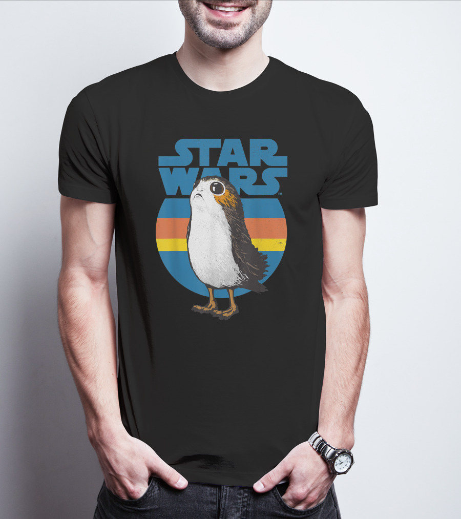 Star Wars Porg Retro Stripes T-Shirt