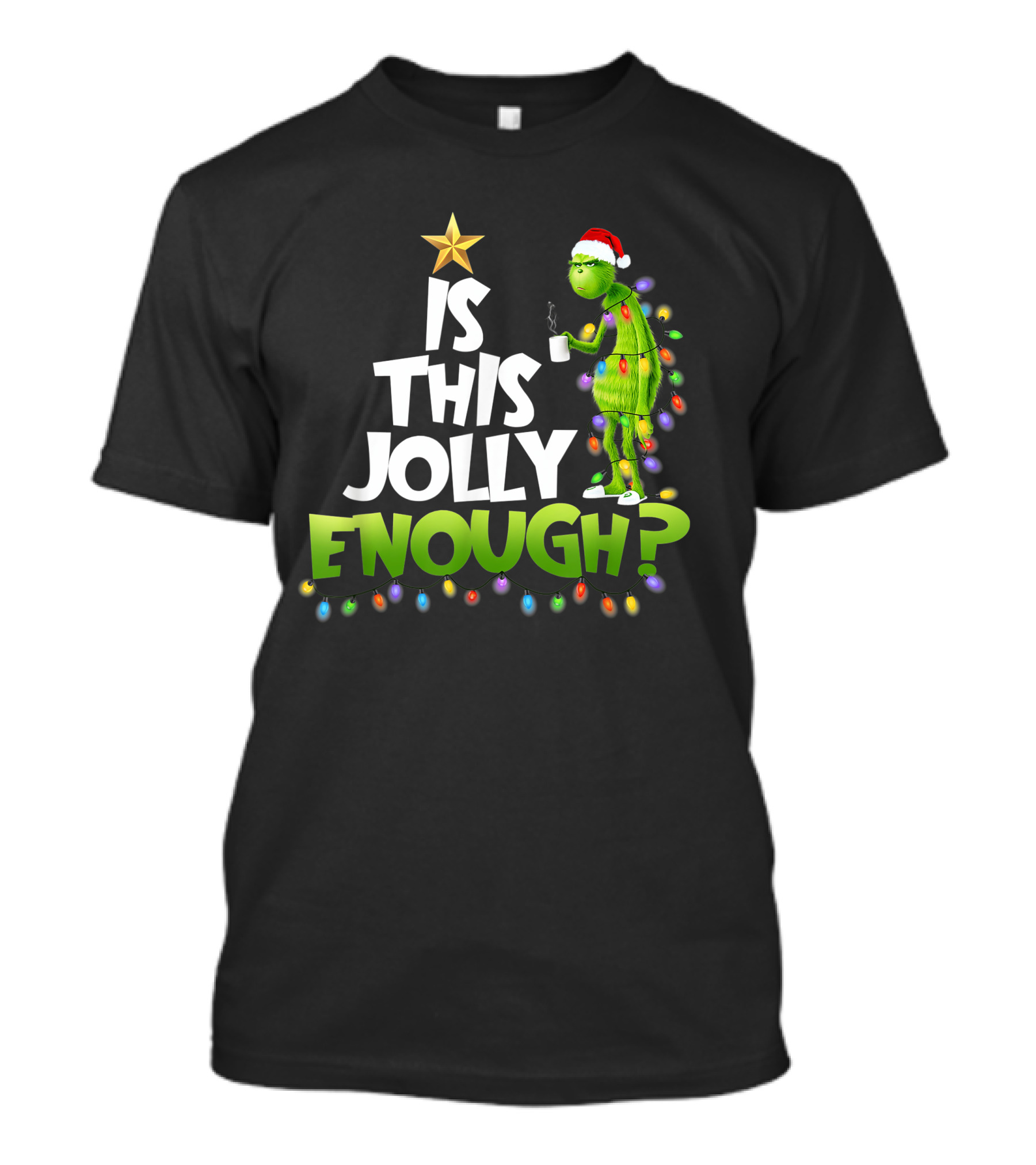 Grinch In Christmas Lights Is This Jolly Enough Holiday T-Shirt