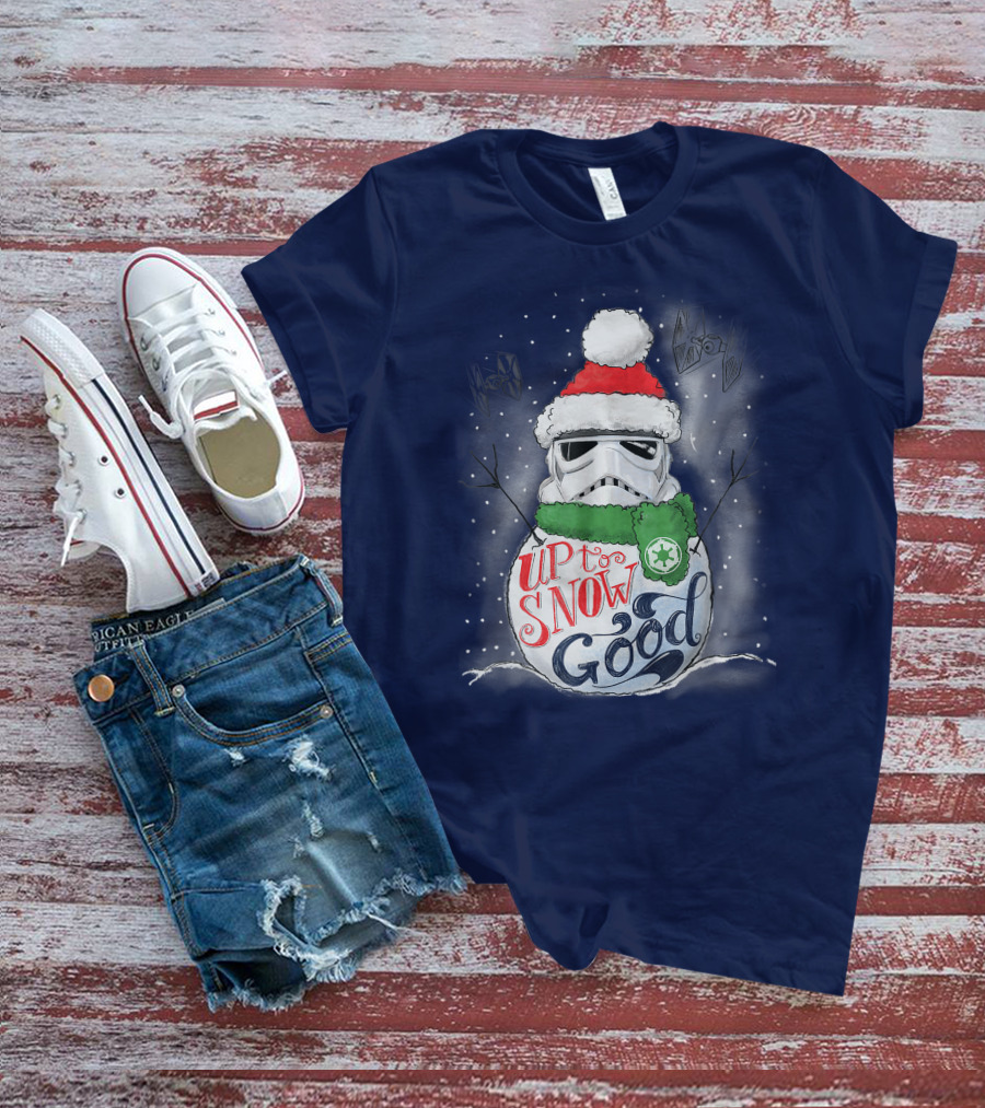 Star Wars Stormtrooper Up To Snow Good Funny Holiday Christmas Snowman Scarf TIE Fighters T-Shirt