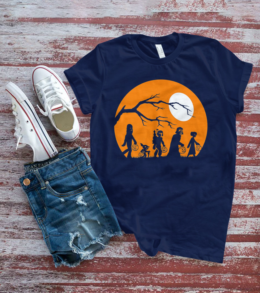 Star Wars Halloween Characters Trick Or Treat Moon T-Shirt