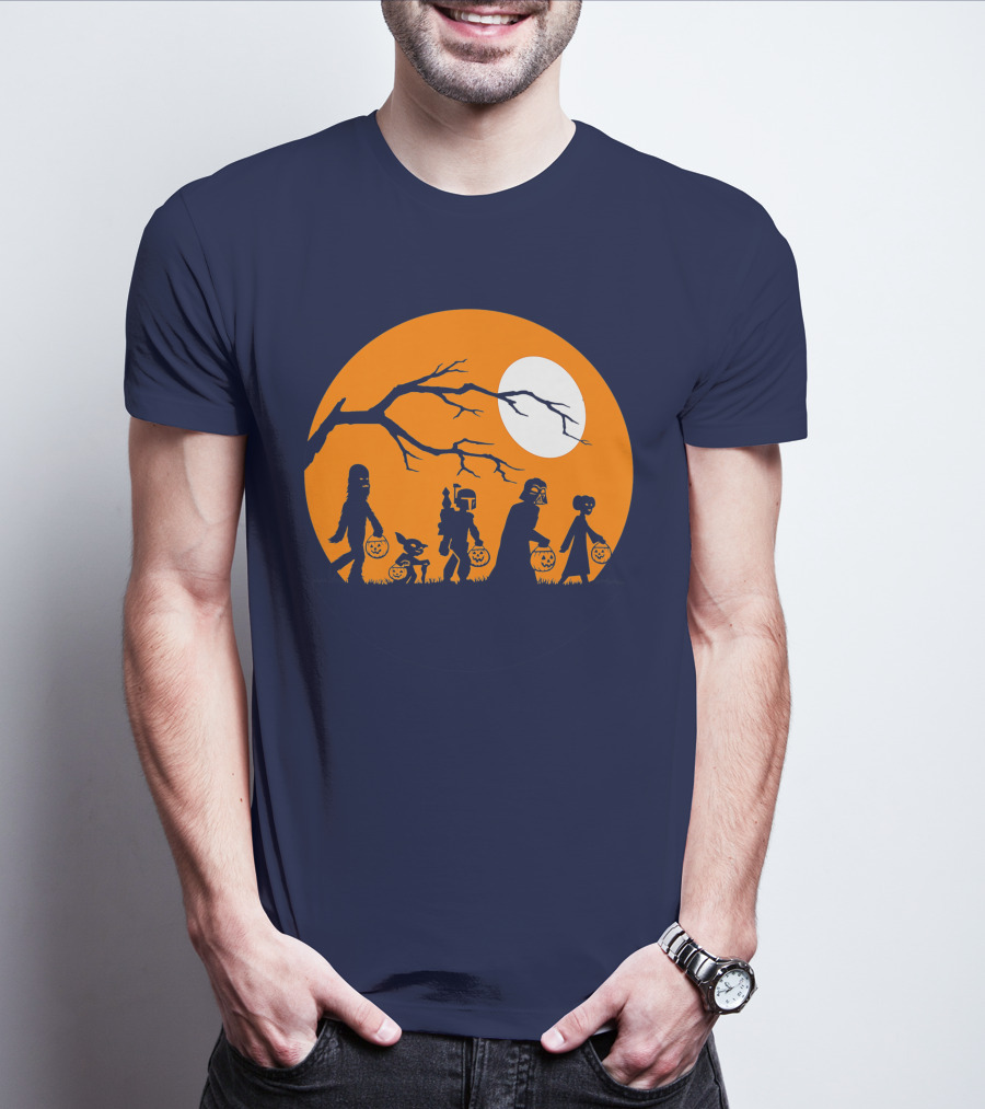 Star Wars Halloween Characters Trick Or Treat Moon T-Shirt