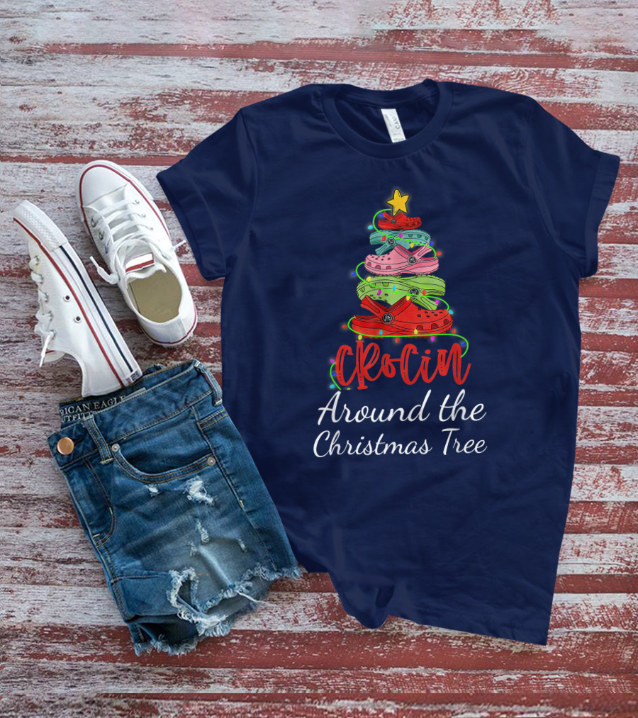 Crocin Around The Christmas Tree Holiday Footwear T-Shirt