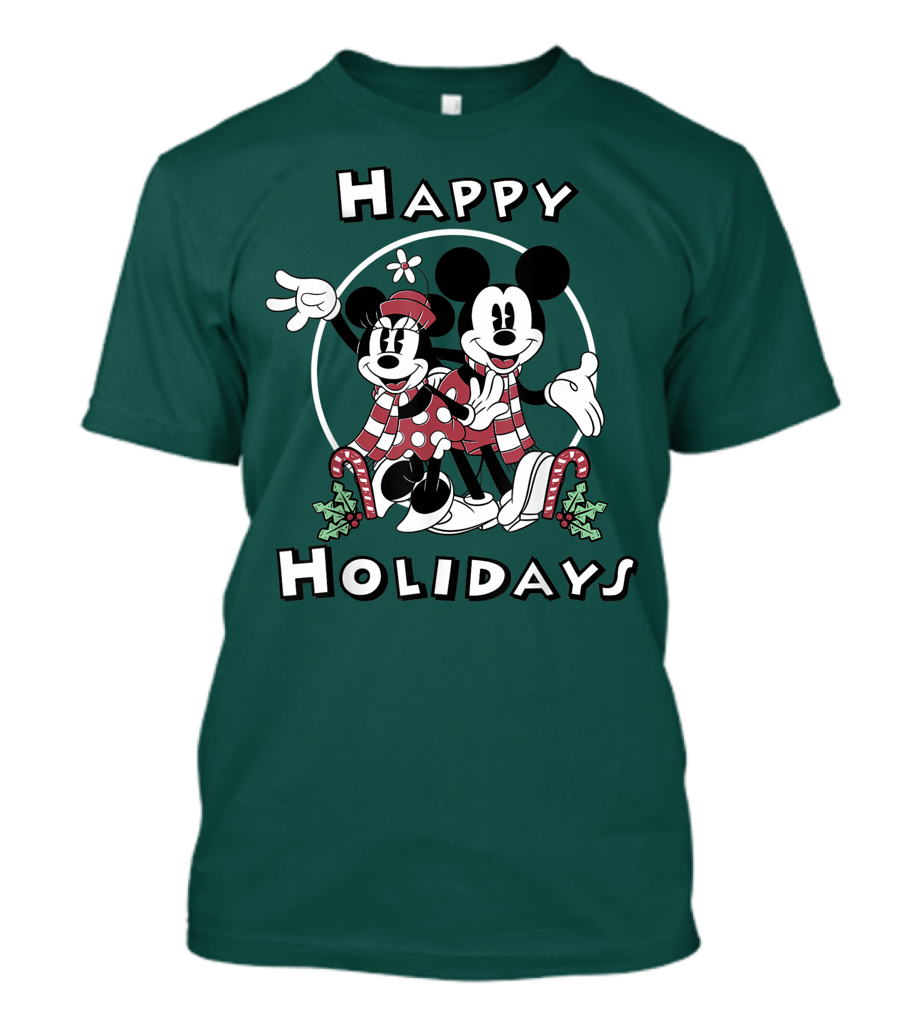Disney Mickey And Minnie Mouse Happy Holidays Christmas Cheer T-Shirt