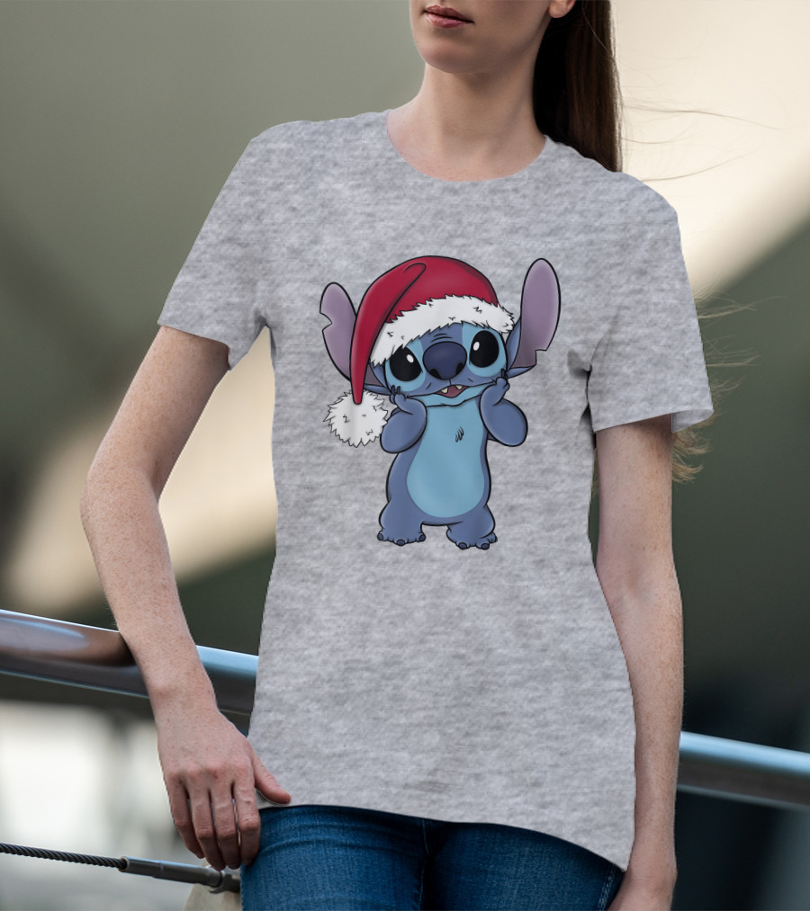 Lilo And Stitch Disney Christmas Santa Hat Stitch T-Shirt