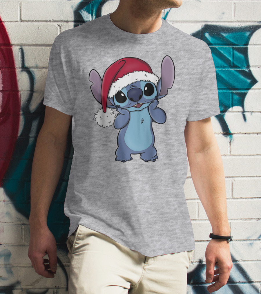 Lilo And Stitch Disney Christmas Santa Hat Stitch T-Shirt