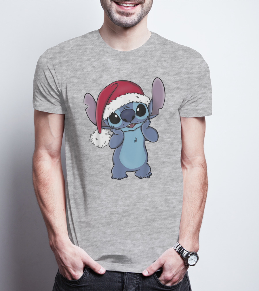 Lilo And Stitch Disney Christmas Santa Hat Stitch T-Shirt