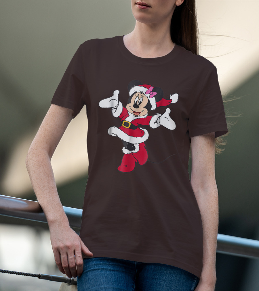 Disney Holiday Santa Minnie Mouse Christmas T-Shirt