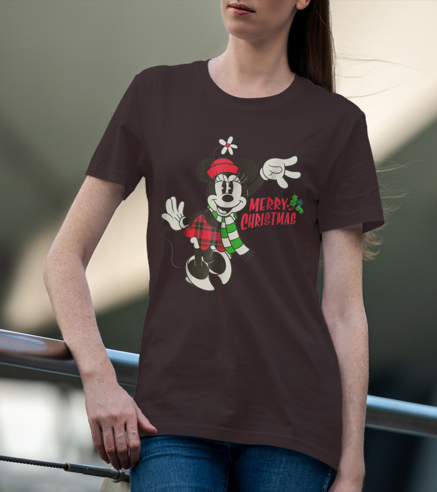 Merry Christmas Disney Vintage Minnie Mouse T-Shirt