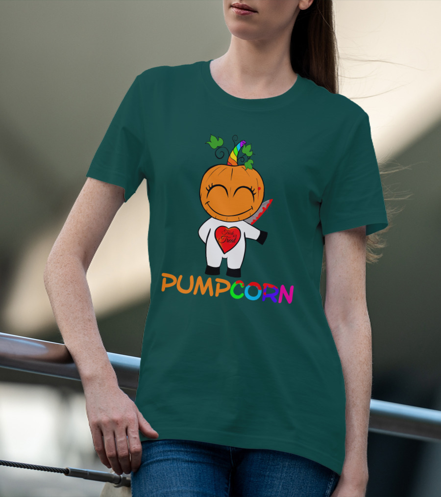Pumpcorn Trick Or Treat Pumpkin Unicorn T-Shirt
