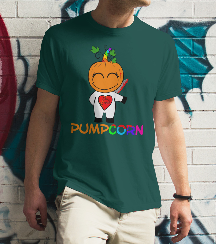 Pumpcorn Trick Or Treat Pumpkin Unicorn T-Shirt