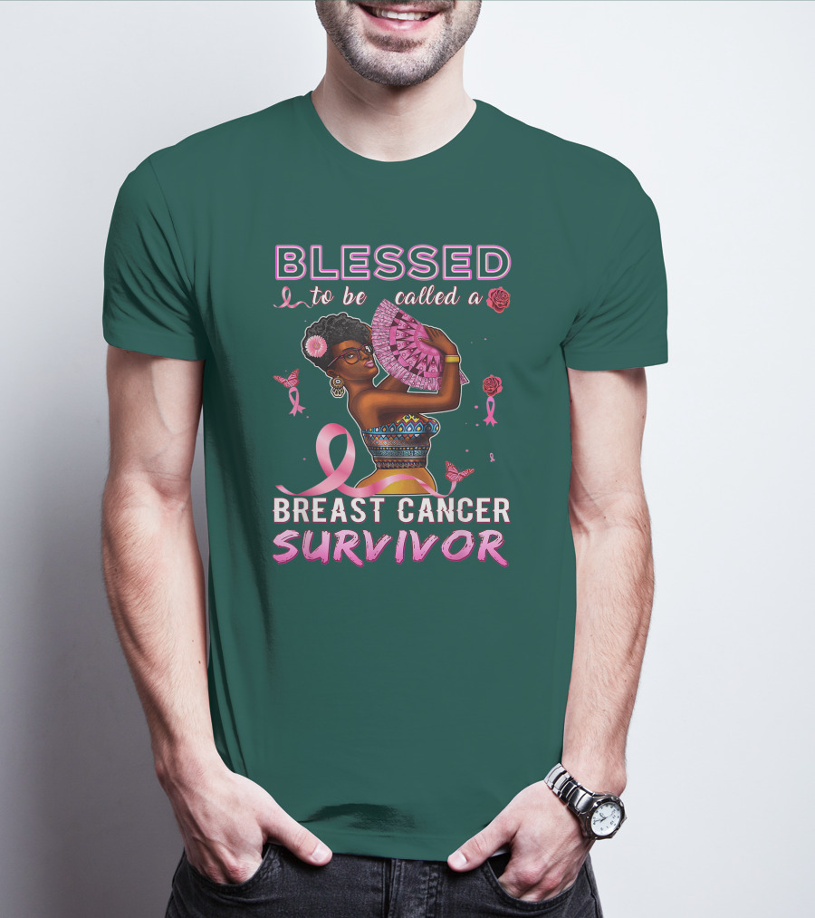 BLESSED To Be Called A BREAST CANCER SURVIVOR African American T-Shirt