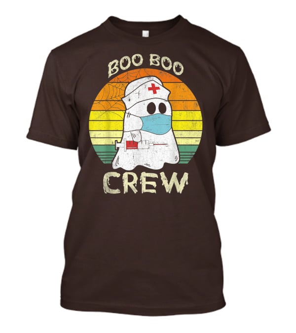 Boo Boo Crew Ghost Nurse With Mask And Syringe T-Shirt