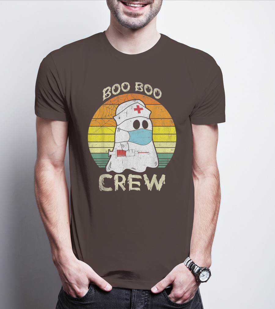 Boo Boo Crew Ghost Nurse With Mask And Syringe T-Shirt