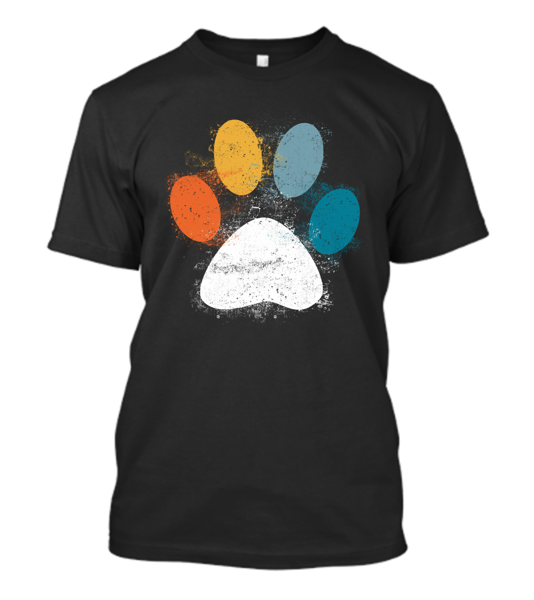 Vintage Colorful Dog Paw Print Puppy Love Pet Paw T-Shirt