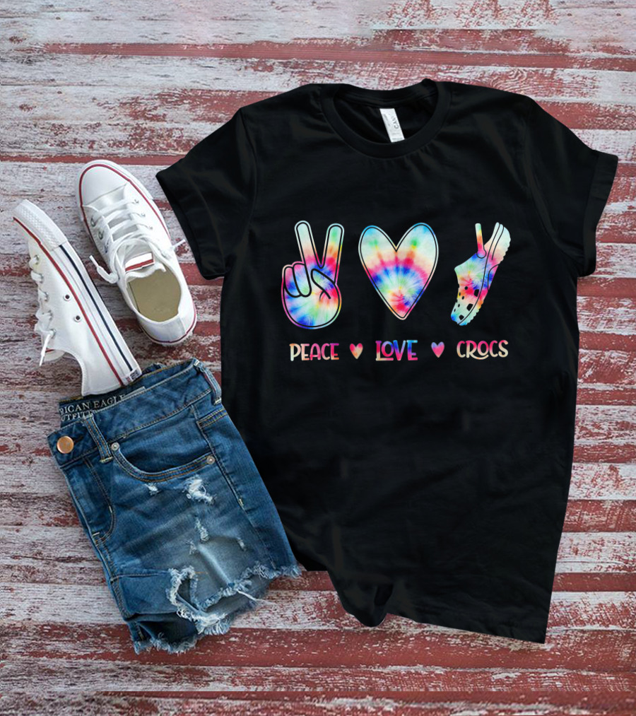 Peace Love Tie-Dye Crocs T-Shirt