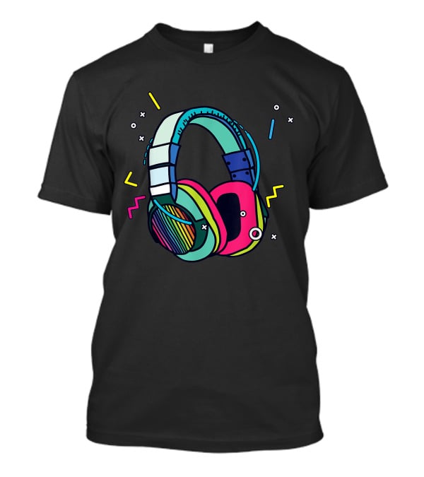 Music Sound Headphones Colorful DJ T-Shirt