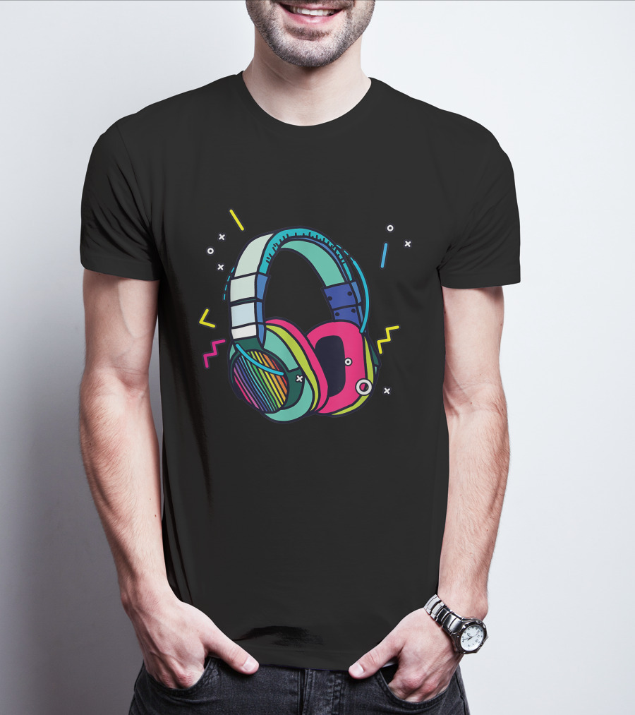 Music Sound Headphones Colorful DJ T-Shirt