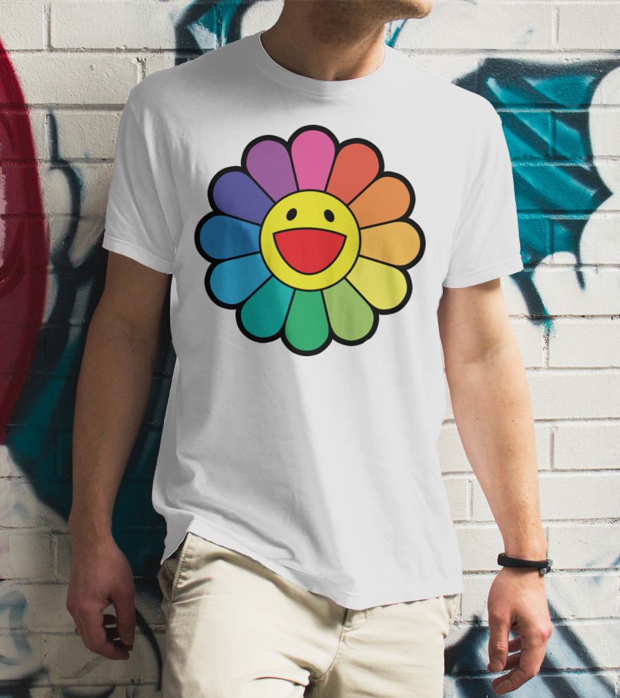 Takashi Murakami Smiling Flower Rainbow Colors T-Shirt