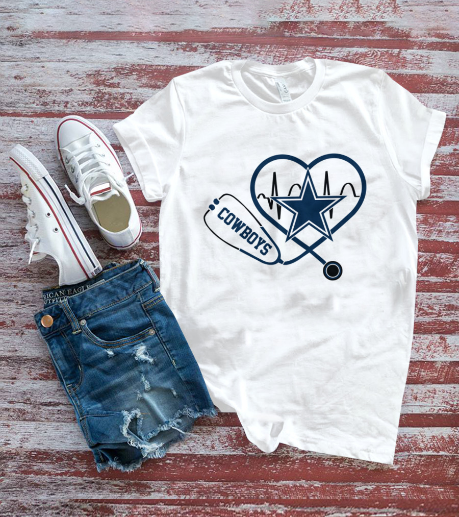 Cowboys Heartbeat Stethoscope Star T-Shirt